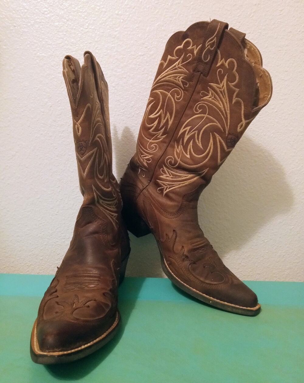 Ariat Hazen Women's Whiskey Barrel Brown Leather Western Cowboy Boots SZ 6